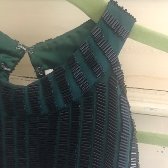Parker green and black beaded halter mini dress - Picture 4 of 8